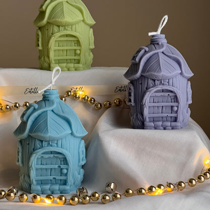 Bougie en cire de soja Leaf House : Cadeau de décoration de Noël fait à la main