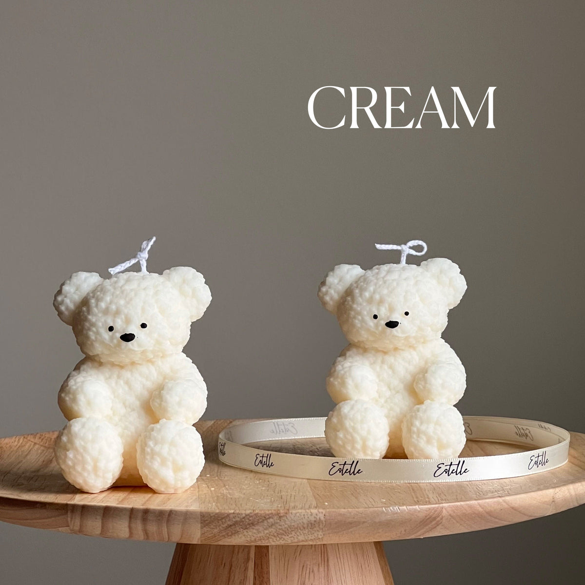 Bougie en cire de soja Ours en peluche | Décoration d'intérieur faite à la main