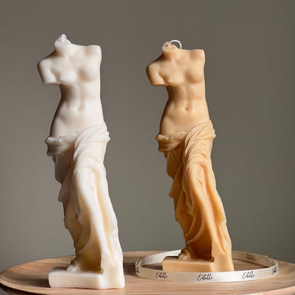 Bougie de Soja Vénus | Figurine Féminine Torse, Décoration Faite Main