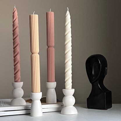 Bougeoir rond en jésonite : Décoration de table minimaliste
