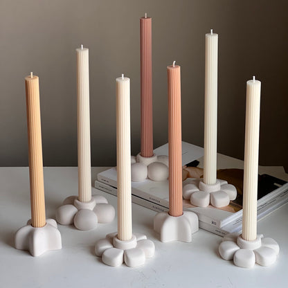 Bougeoir Fleur en Jesmonite : Décoration de Table Faite Main