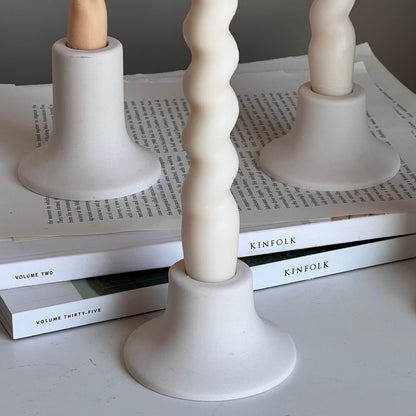 Bougeoir rond en jésmonite : Décoration de table minimaliste