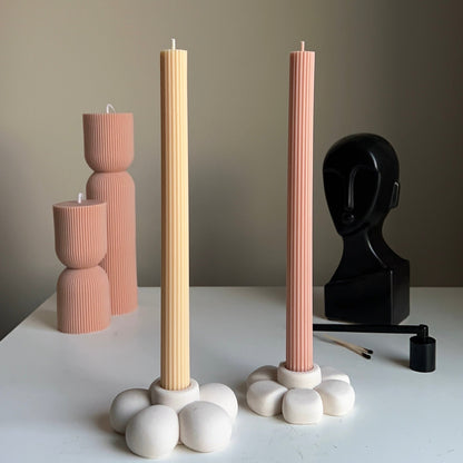Bougeoir Fleur en Jesmonite : Décoration de Table Faite Main