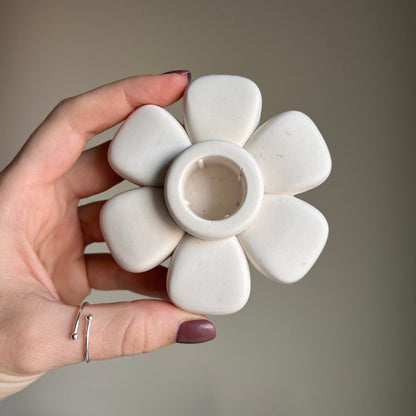 Bougeoir Fleur en Jesmonite : Décoration de Table Faite Main