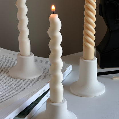 Bougeoir rond en jésmonite : Décoration de table minimaliste