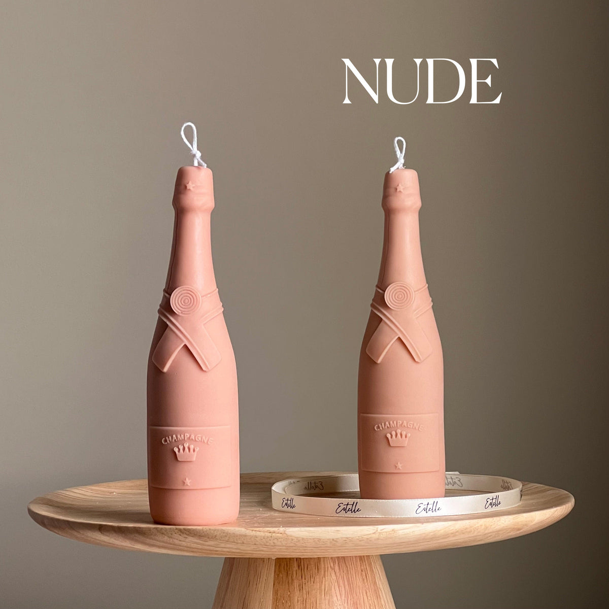Bougie Bouteille de Champagne : Bougie Pilier Décorative en Soja