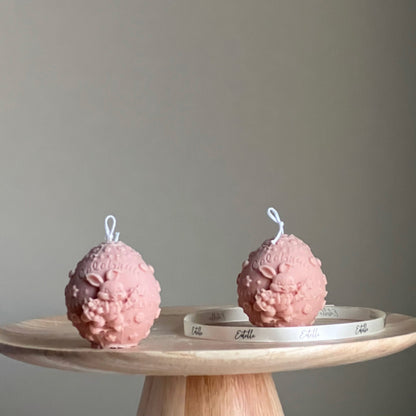 Bougie de Pâques Lapin : Bougie pilier décorative faite à la main