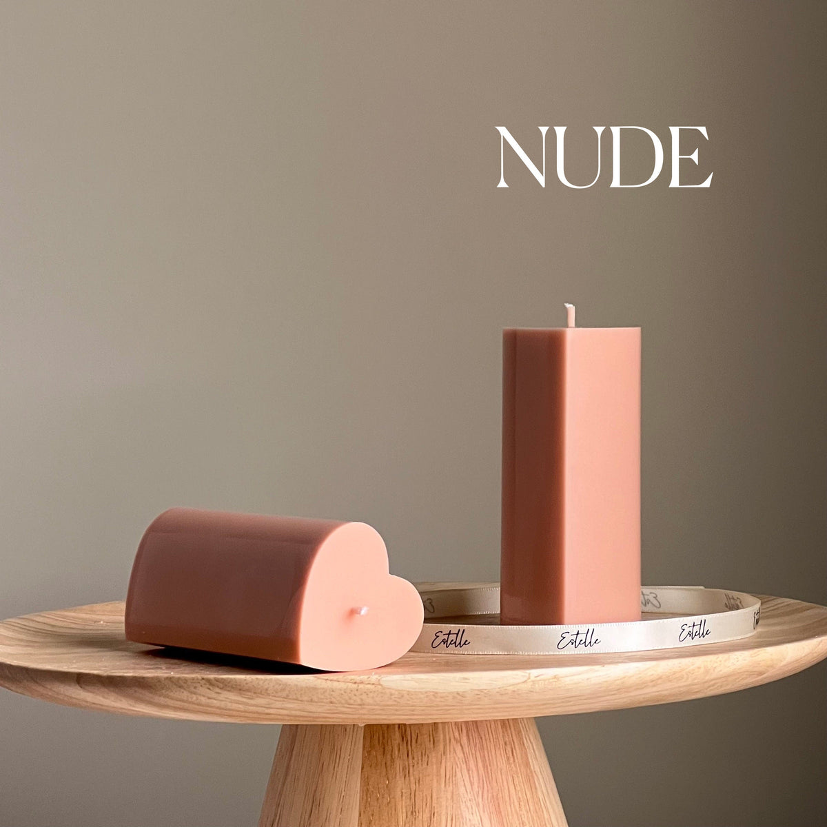 Bougie Pilier Cœur en Soja | Décoration Sculpturale