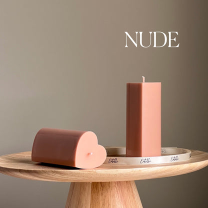 Bougie Pilier Cœur en Soja | Décoration Sculpturale