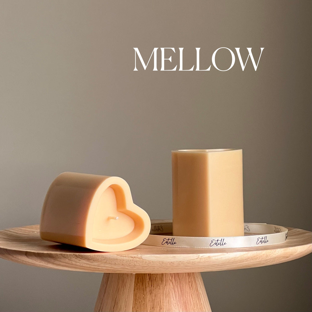 Bougie Pilier Cœur en Soja | Décoration Minimaliste