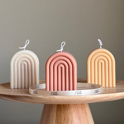 Bougie Arc-en-ciel en Cire de Soja Coulée à la Main : Décoration Sculpturale pour la Maison