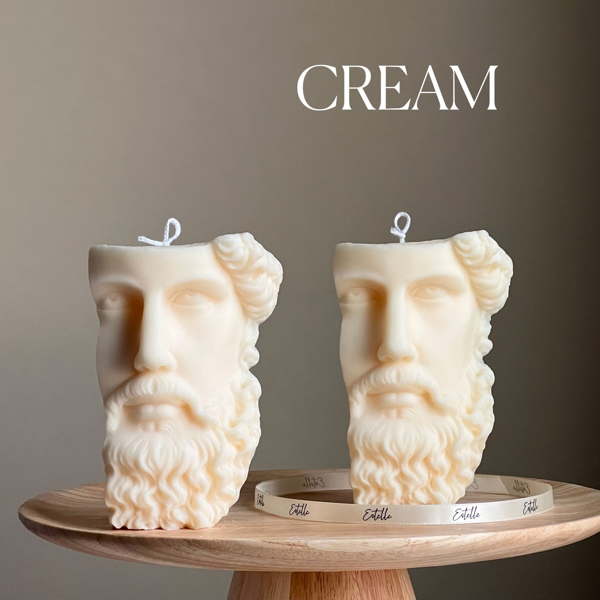 Bougie de soja Buste de Zeus | Décoration statue grecque