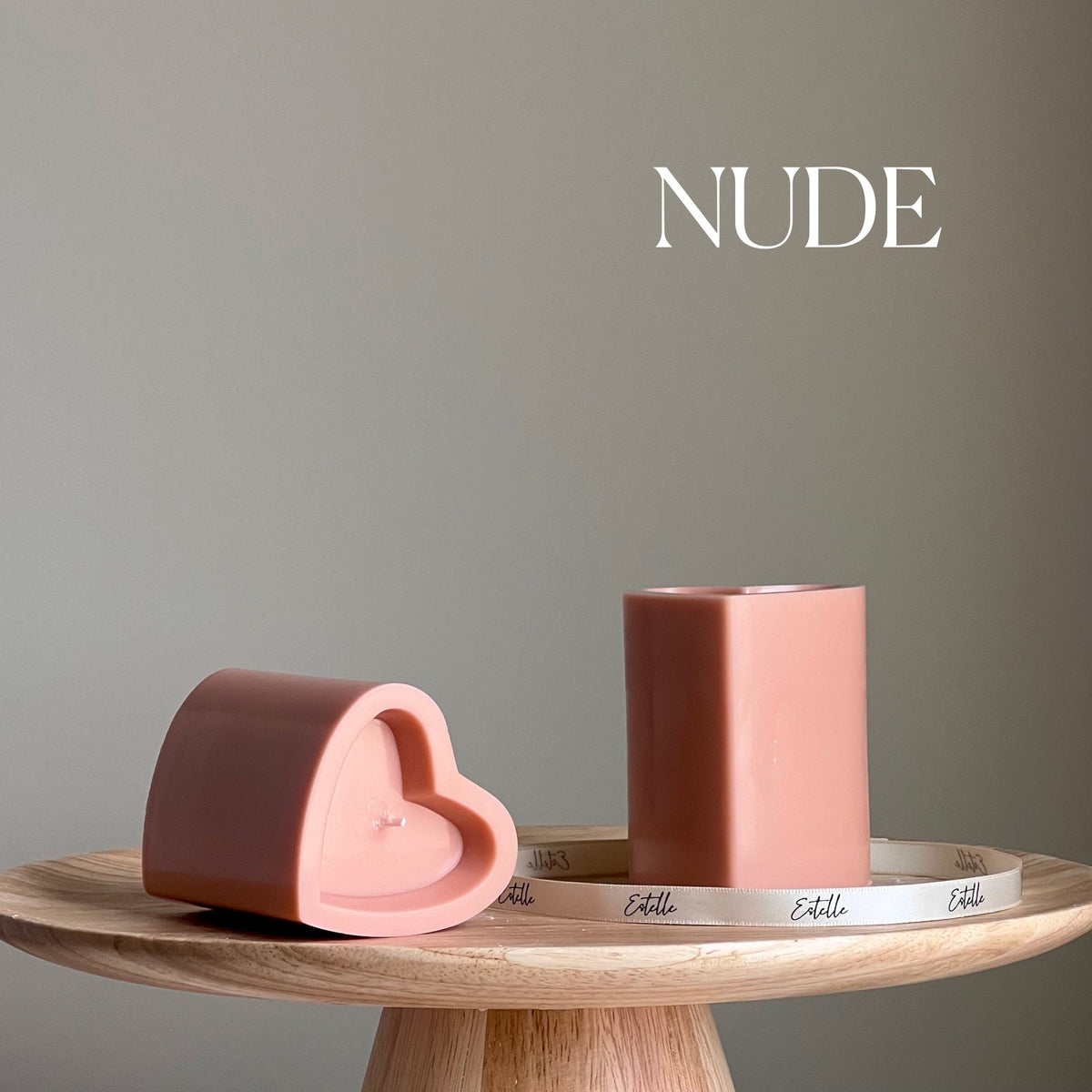 Bougie Pilier Cœur en Soja | Décoration Minimaliste