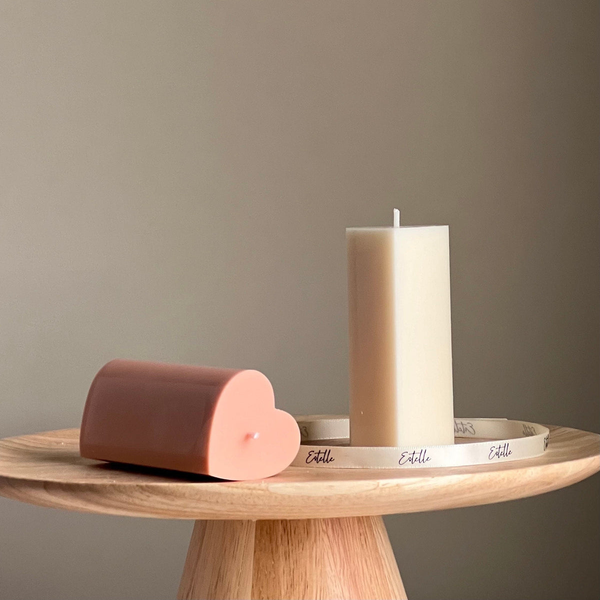 Bougie Pilier Cœur en Soja | Décoration Sculpturale