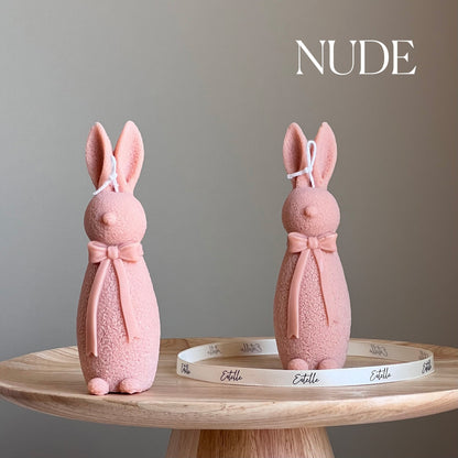 Bougie artisanale en cire de soja Lapin de Pâques : Décoration de printemps