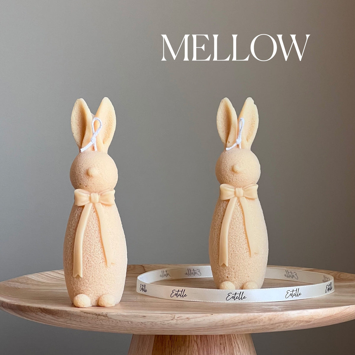 Bougie artisanale en cire de soja Lapin de Pâques : Décoration de printemps
