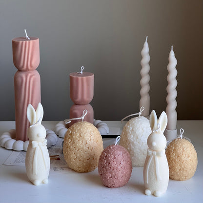 Bougie artisanale en cire de soja Lapin de Pâques : Décoration de printemps