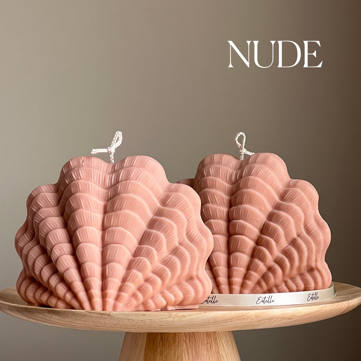 Grande bougie coquillage : Bougie décorative végétalienne en cire de soja