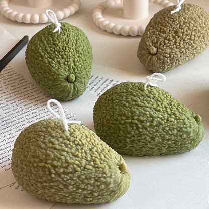 Bougie en forme d'avocat : Bougie végétalienne en cire de soja parfumée