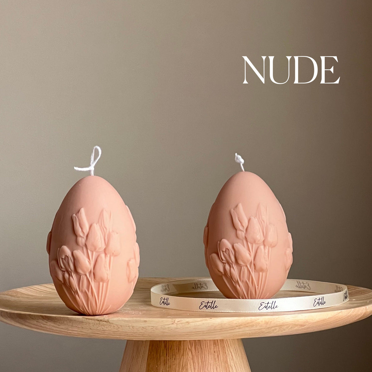 Bougie en Soja Tulipe Œuf de Pâques : Décoration Printanière Faite à la Main