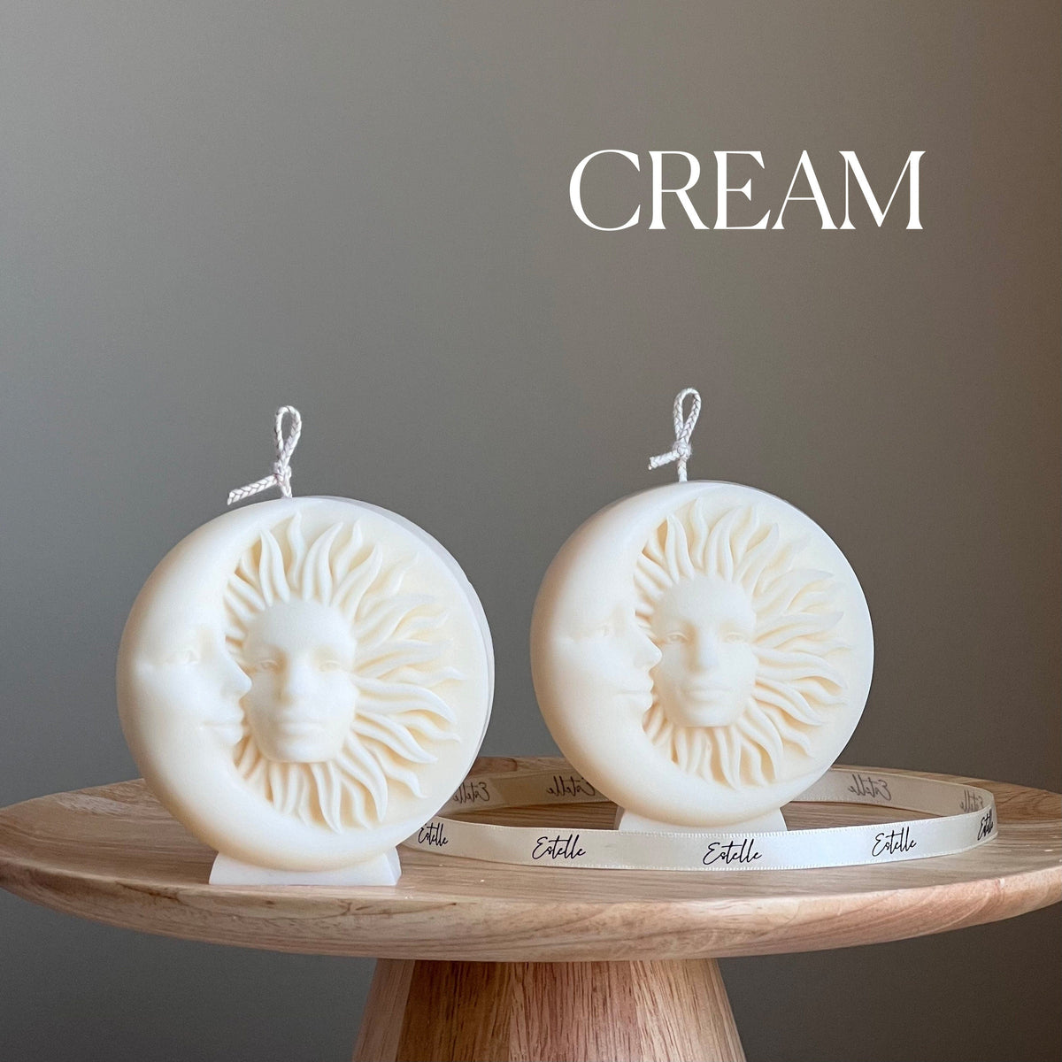 Bougie en cire de soja Soleil et Lune : Bougie décorative faite à la main