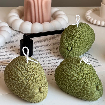 Bougie en forme d'avocat : Bougie végétalienne en cire de soja parfumée