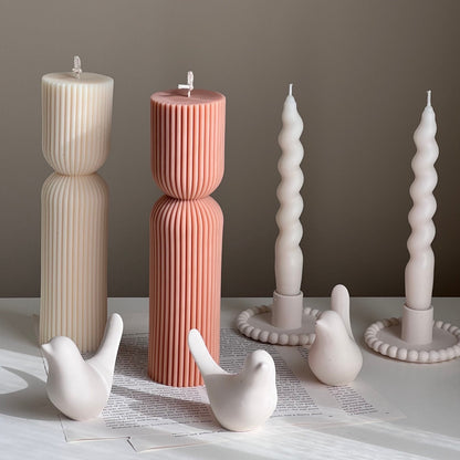 Décor printanier d'oiseaux en pierre faits à la main : cadeau scandinave en jesmonite
