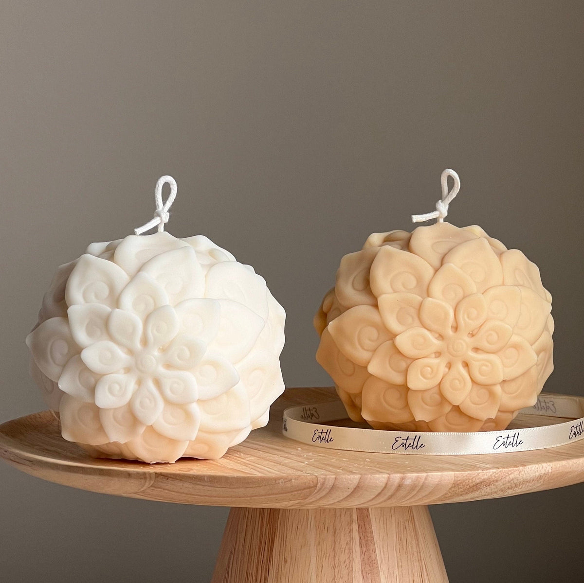 Bougie Fleur de Lotus | Grande, Cire de Soja, Décoration d'Intérieur
