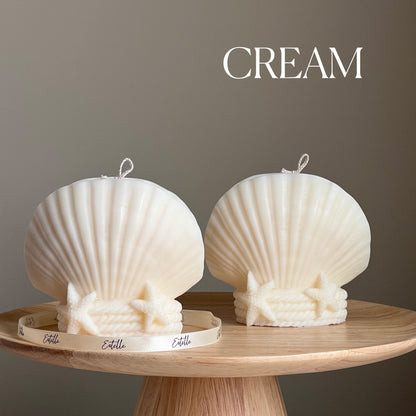 Grande bougie en cire de soja Coquillage | Décoration Maison Côtière