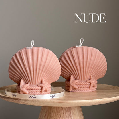 Grande bougie en cire de soja Coquillage | Décoration Maison Côtière