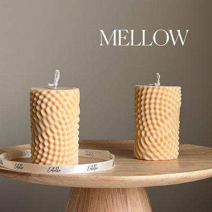 Bougie Pilier Géométrique en Soja : Décoration Intérieure Minimaliste