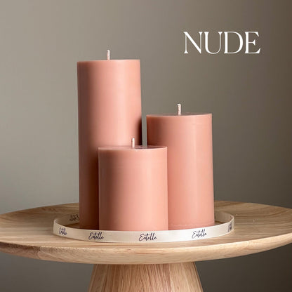 Bougie pilier artisanale en cire de soja : Bougie décorative