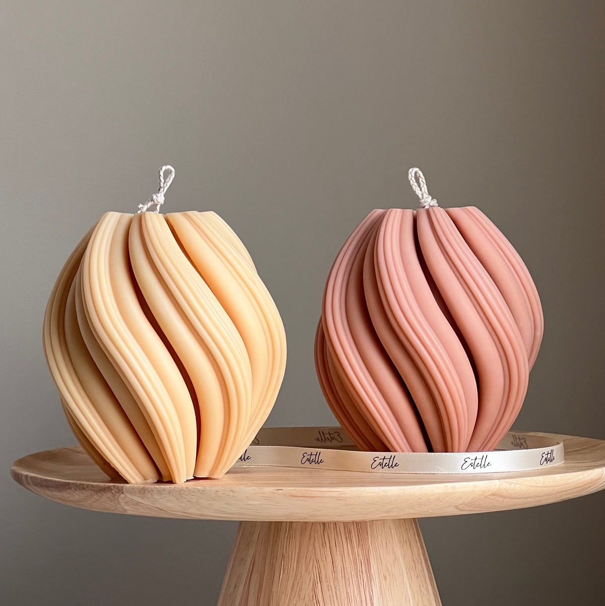 Grande bougie en cire de soja en spirale | Décoration d'intérieur