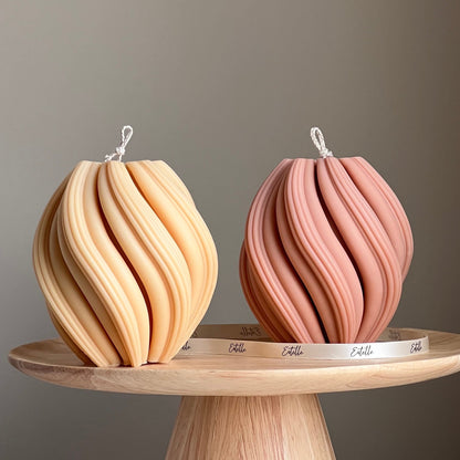 Grande bougie en cire de soja en spirale | Décoration d'intérieur