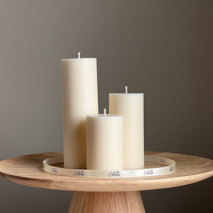 Bougie Pilier Faite Main en Cire de Soja | Non Parfumée, Décoration d'Intérieur