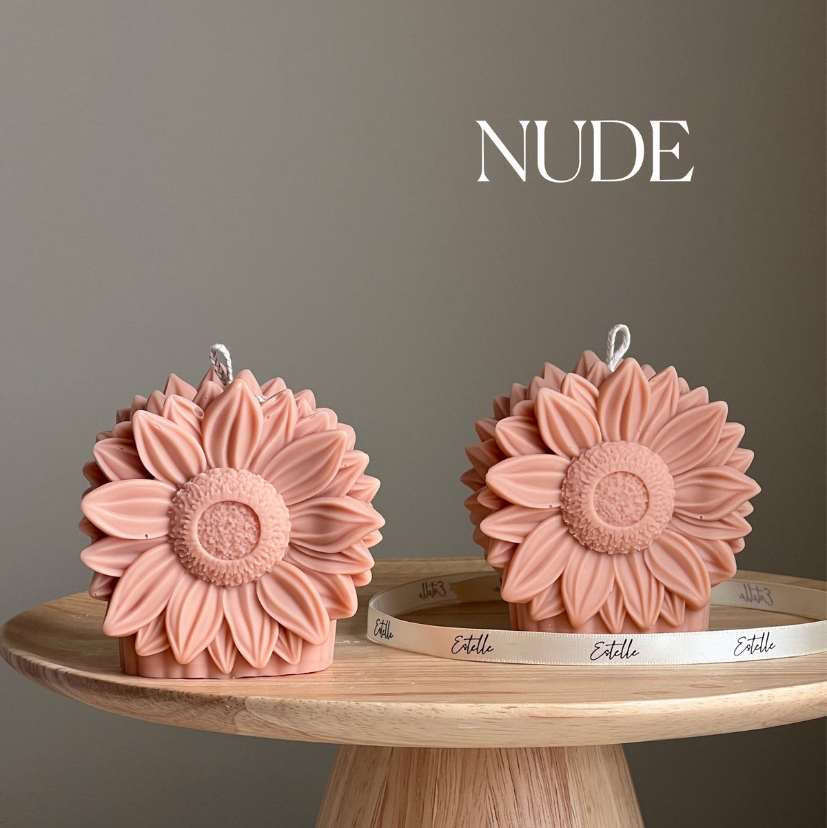 Bougie Tournesol Faite Main : Bougie Pilier en Cire de Soja Végétalienne, Décoration d'Intérieur