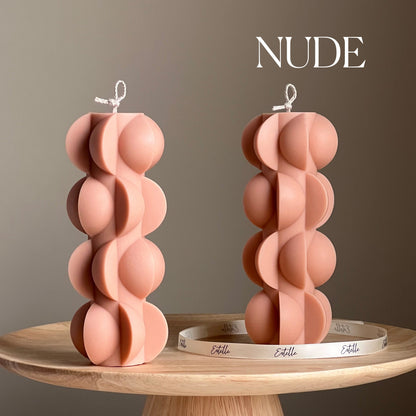 Bougie pilier géométrique en soja : Décoration d'intérieur sculpturale