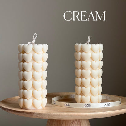 Bougie de soja Pilier Cœur | Décoration sculpturale pour la maison