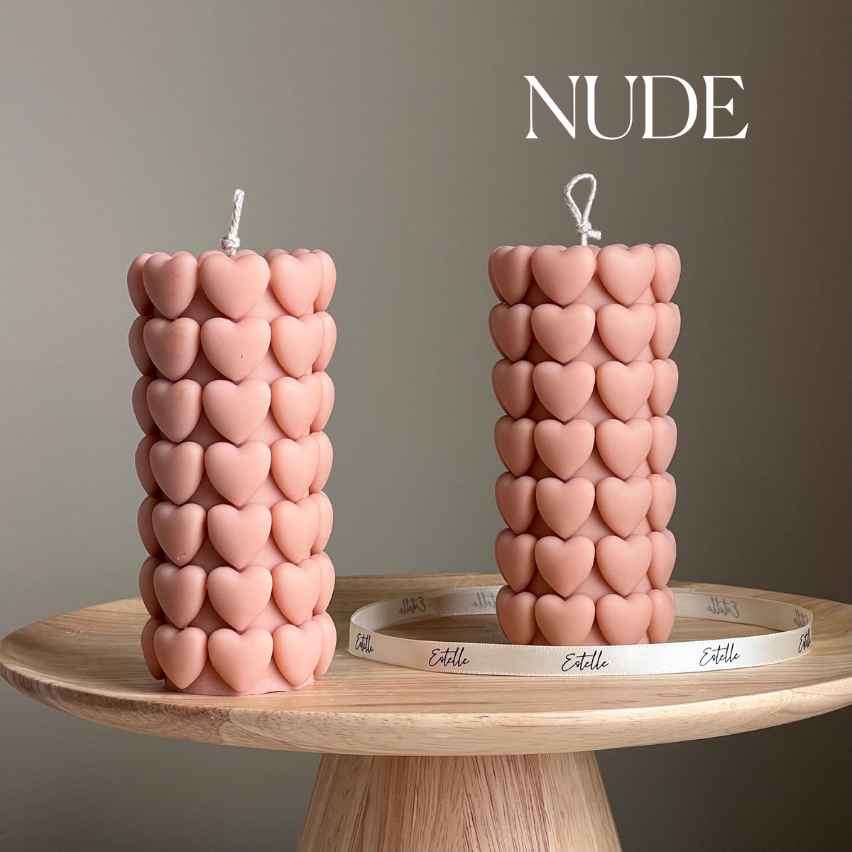 Bougie de soja Pilier Cœur | Décoration sculpturale pour la maison