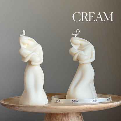 Mother & Child Soy Wax Candle: Hand-Poured Sculptural Pillar