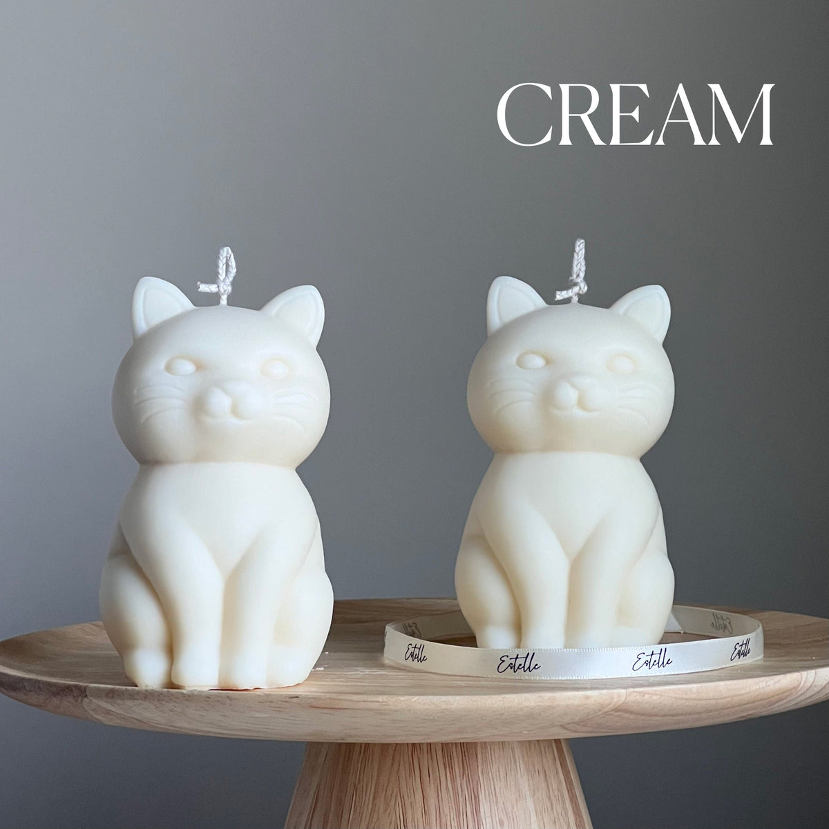 Bougie chat en cire de soja faite à la main : cadeau décoratif sculptural pour la maison
