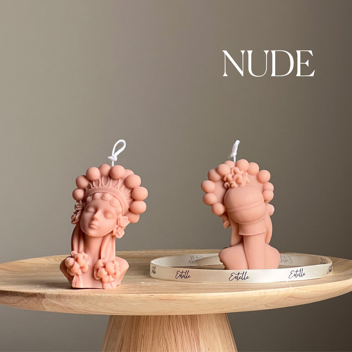 Bougie Buste Femme Faite Main en Cire de Soja | Décoration d'Intérieur