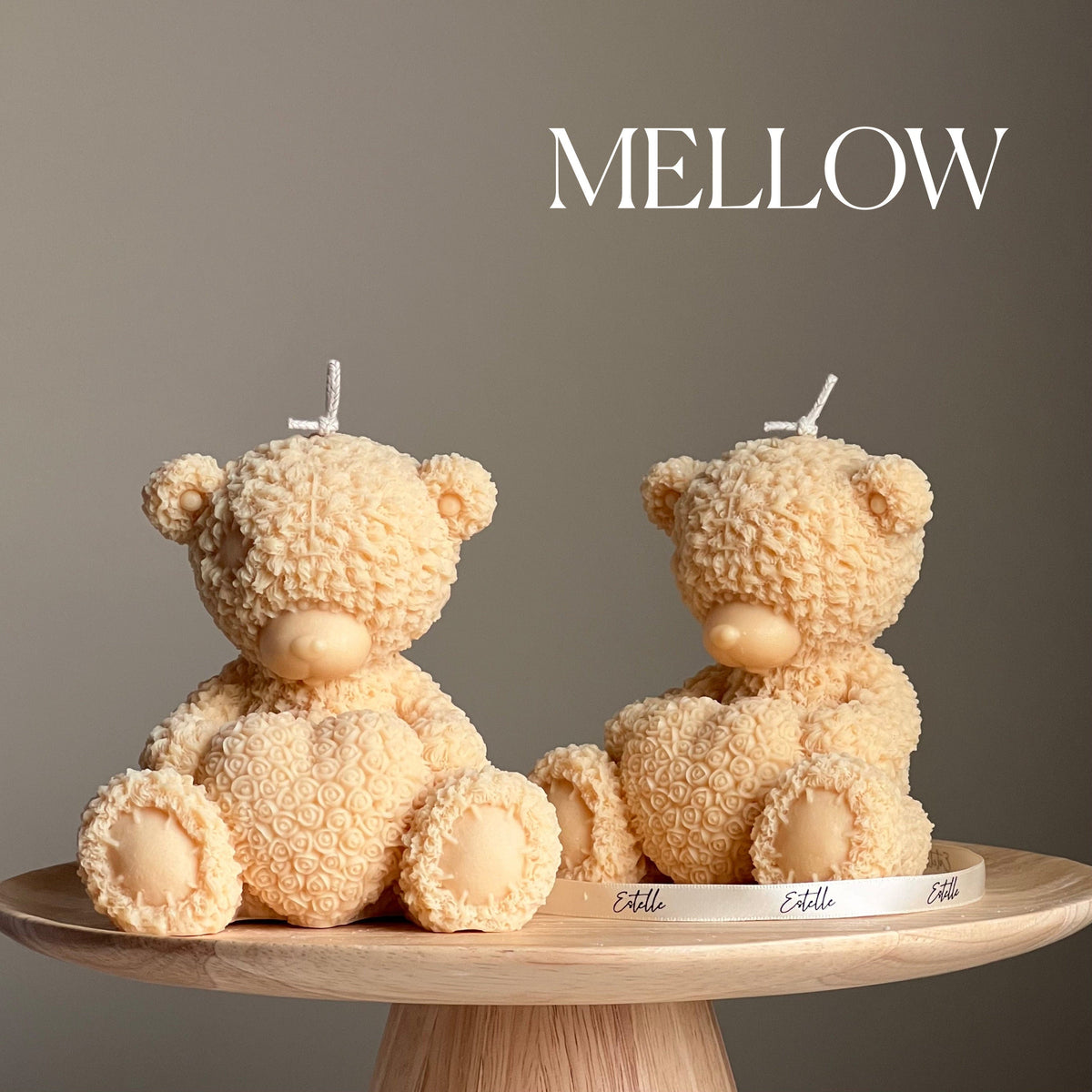 Bougie Ours en Peluche Faite Main en Cire de Soja : Cadeau Décoration Chambre d'Enfant