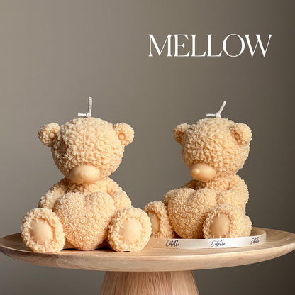 Bougie Ours en Peluche Faite Main en Cire de Soja : Cadeau Décoration Chambre d'Enfant