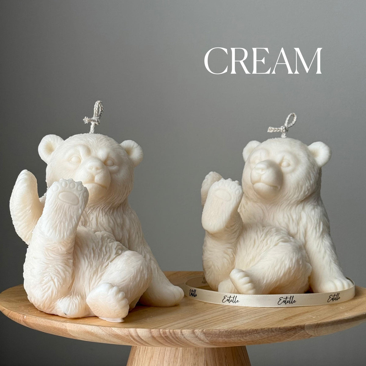 Bougie Ours en Cire de Soja Faite Main : Cadeau Animal Sculptural