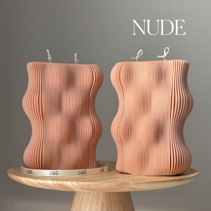 Bougie en Soja Géométrique : Art Sculptural Coulé à la Main, Décoration d'Intérieur Unique