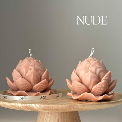Bougie Lotus en Soja Faite à la Main : Cadeau Décoratif Sculptural pour la Maison