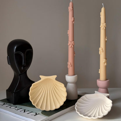 Plateau coquillage en Jesmonite élégant : Décoration scandinave