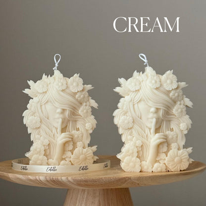 Lady Spring Soy Candle: Handmade Bust Sculpture, Unique Home Decor