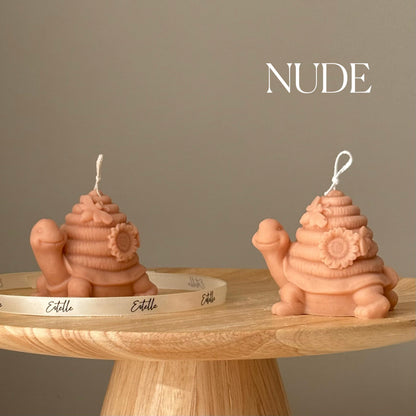 Bougie Tortue en Soja Coulée à la Main : Cadeau Artistique Sculptural